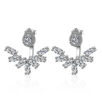 

XIYANNIKE S925 Sterling Silver Simple Water Drops Inlaid Zircon Delicate Earrings Luxury Wedding Jewelry For Women New VES6814