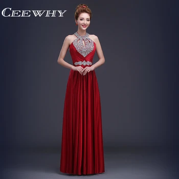 

CEEWHY Vestido de Festa de Casamento Long Crystal Bridesmaid Dresses Wedding Party Dresses Customized Formal Prom Party Gowns