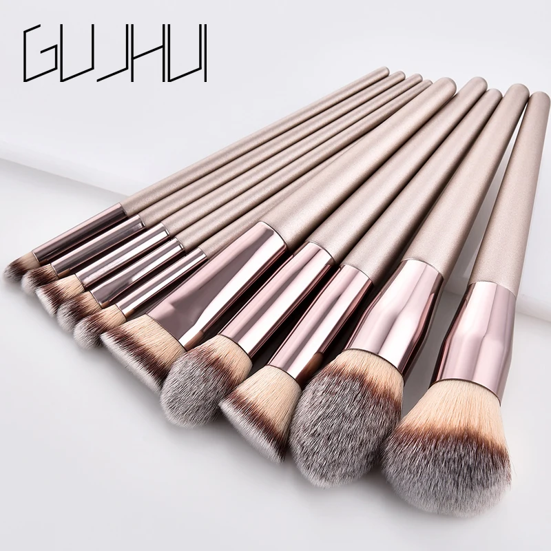 

Professional Champagne Flame Makeup Brushes Set Cosmetics Foundation Powder Eyeshadow Concealer Blush Make Up Brush Kit Tools