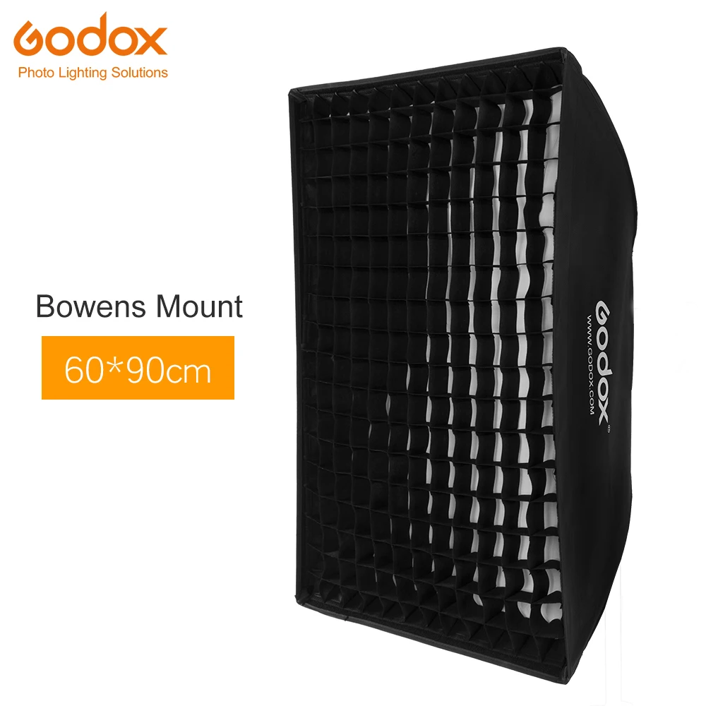 Godox Bowen Mount 60 x 90 cm Honeycomb Grid Softbox Square Reflector Softbox with Bowen Mount for Studio Strobe Flash FW60X90