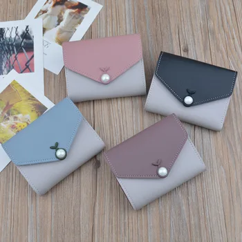 

2018 Rushed Polyester Unisex Lady Small Wallet New Ladies Short Korean Version Coloured Simple Personality Hand Mini-change