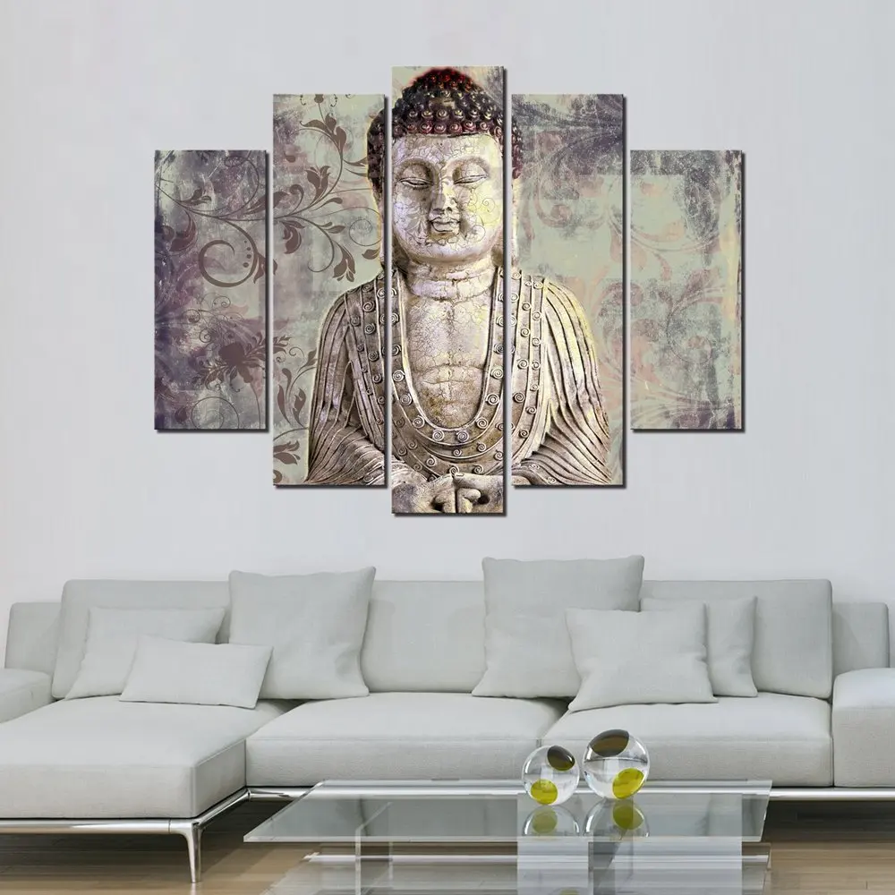 

ARTLAND Modern Landscape "Beige Buddha" Painting on Canvas Wall Art