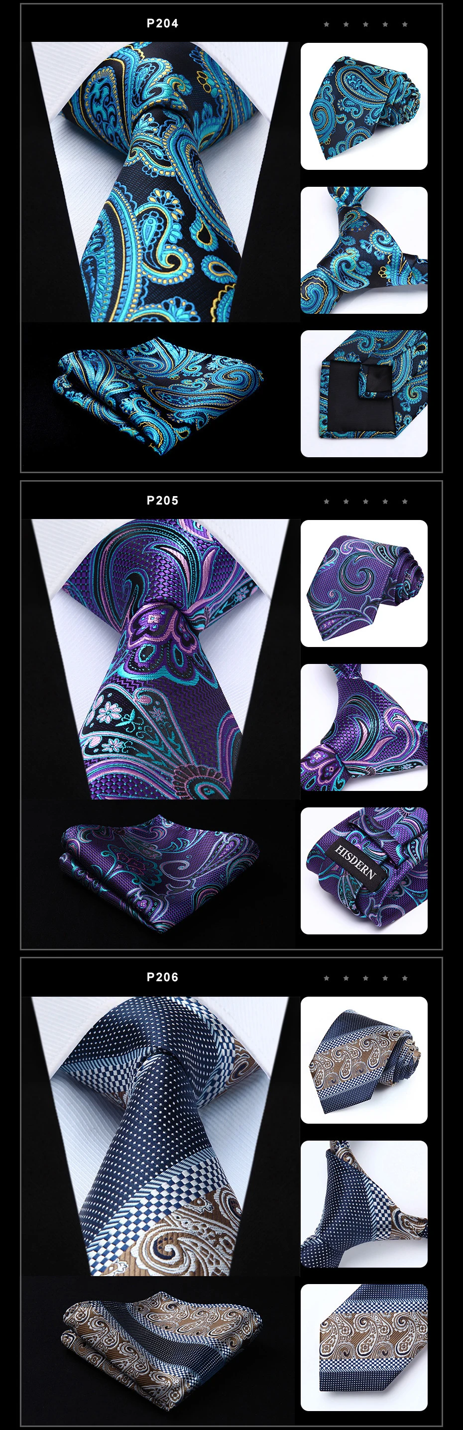 Для мужчин Модный Галстук Пейсли 3," Шелковый мужской галстук, галстук из Для мужчин платок вечерние свадебные Бизнес Набор платков и галстуков