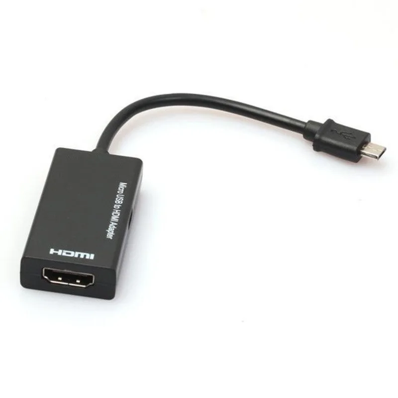 Микро USB к HDMI адаптер для ТВ монитора 1080P HD HDMI аудио видео кабель MHL конвертер - Цвет: Черный