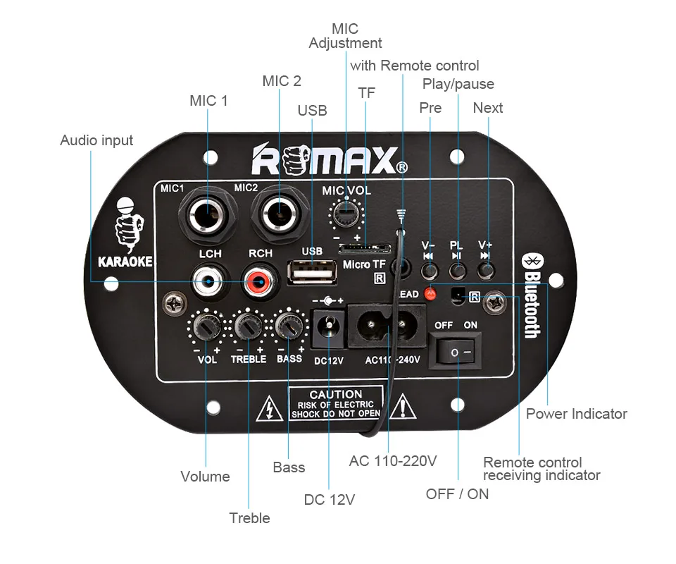 AIYIMA Bluetooth сабвуфер усилитель аудио доска микрофон Bluetooth усилитель мощности автомобильный домашний 12 В 220 в автомобильный домашний звуковой кинотеатр