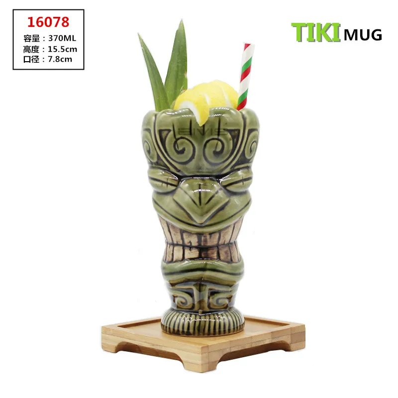 Hawaii Tiki кружки Коктейльные футбольные чашки пивные напитки Кружка вина керамическая Tiki кружки - Цвет: see chart