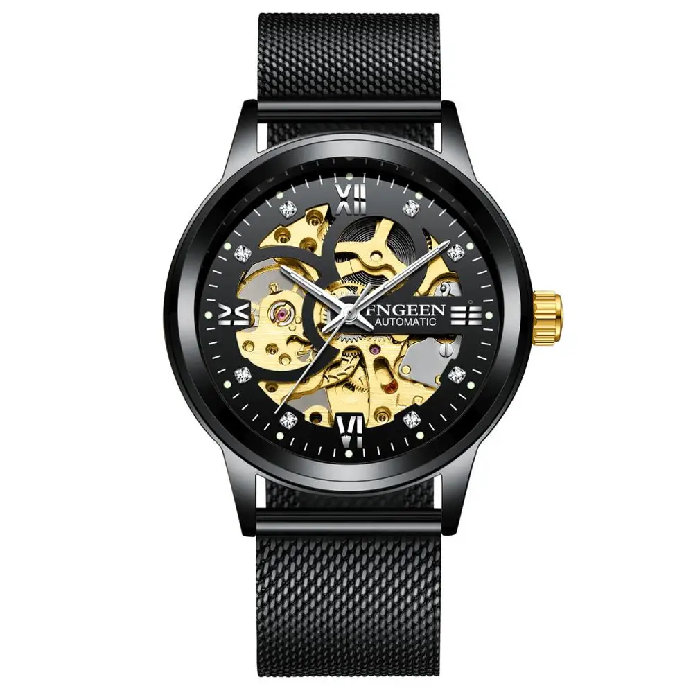 

FNGEEN Sport Mechanical Watch Luxury Skeleton Watch Mens Watches Top Brand Waterproof Automatic Clock Watch Men reloj hombre