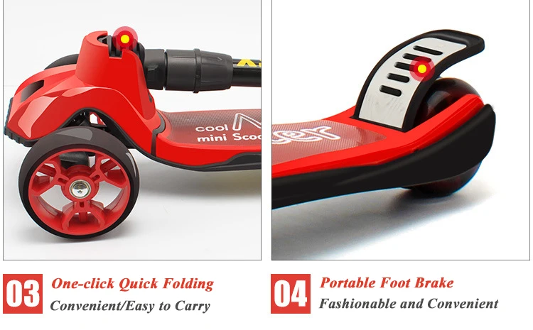 Infantil Brilhando Crianças Scooter Anos Bebê Walker Um-clique Dobrável Triciclo 3 Rodas Passeio no Carro 2-6 16 Infantil brilhando crianças scooter 2-6 anos bebê