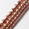 AAA Faceted Silver Plated Rose Gold Hematite Natural Stone Beads Round Loose beads For Jewelry Making 3/4/6/8/10mm Diy Bracelet ► Photo 3/5