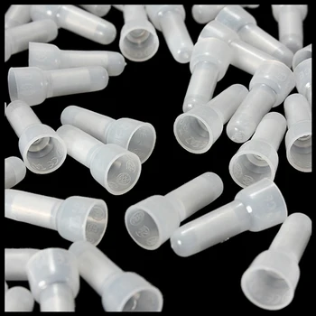 

100pcs 22-16 GA AWG Closed End Crimp Caps Splice Gauge Wire Connectors Terminals (White)