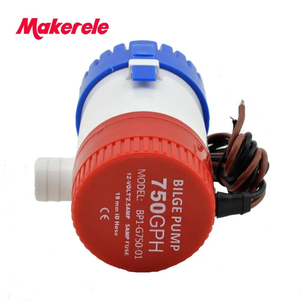 

MKBP-G750-12 2016 New Arrival 12V 750GPH Bilge Submersible Mini Electric bilge Water Pump High Quality Wholesale Free Shipping