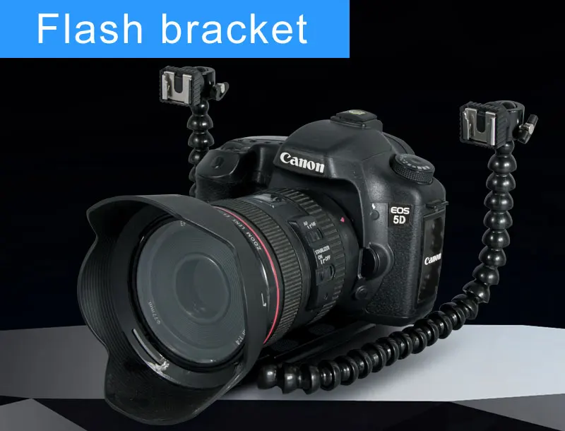 Dualarm Flexible Flash Bracket for MACRO SHOT DSLR NIKON CANON Camera