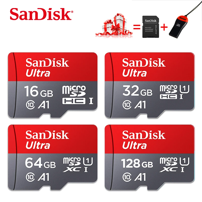 Карта памяти SanDisk 32 ГБ micro sd карта 128 Гб 64 Гб tarjeta micro sd 16 ГБ tf карта класса 10 Флэш-карта