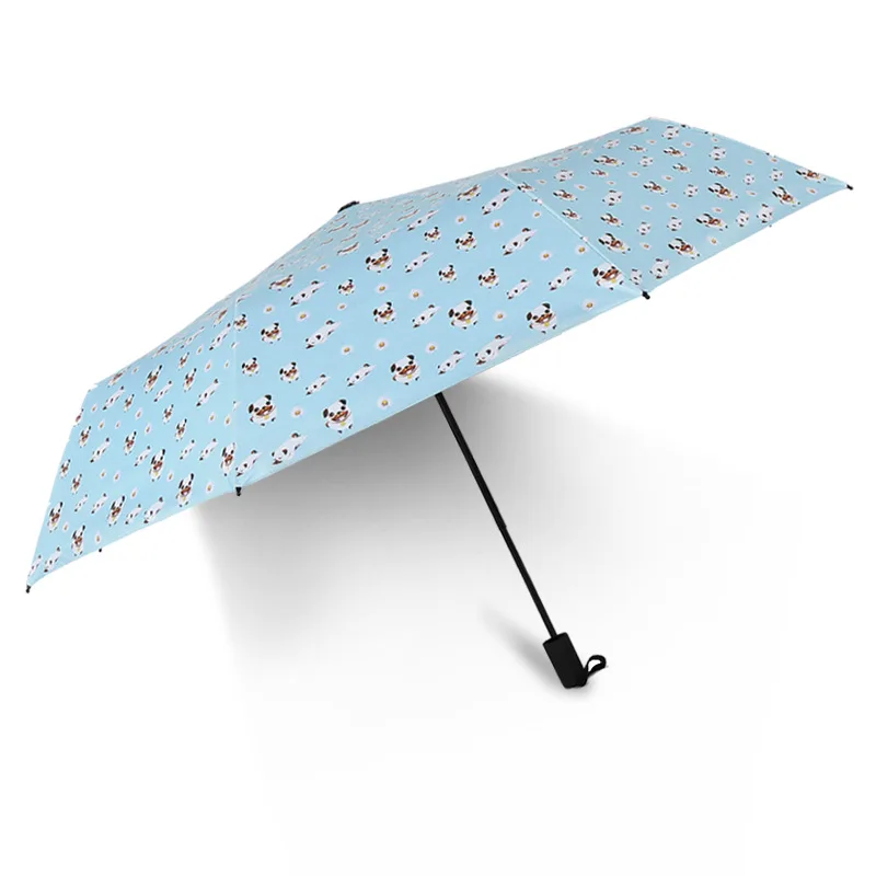 Зонтик бульдог карманный зонтик голубой Солнечный дождливый розовый зонты для женщин три складные свежие вечерние зонтик для маленьких собак