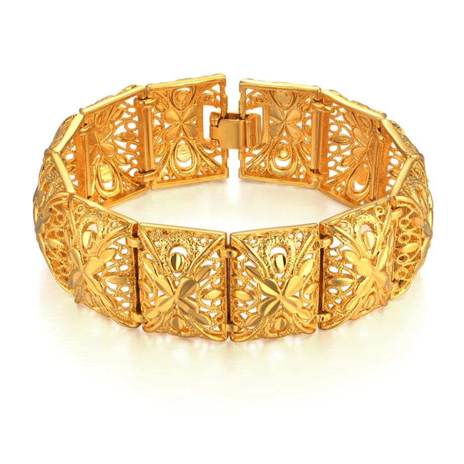 

Female Bracelet Women Jewelry 22MM Pulseira Feminina Trendy Gold Color Chunky Chain Link Bracelet Wholesale Bileklik For Woman