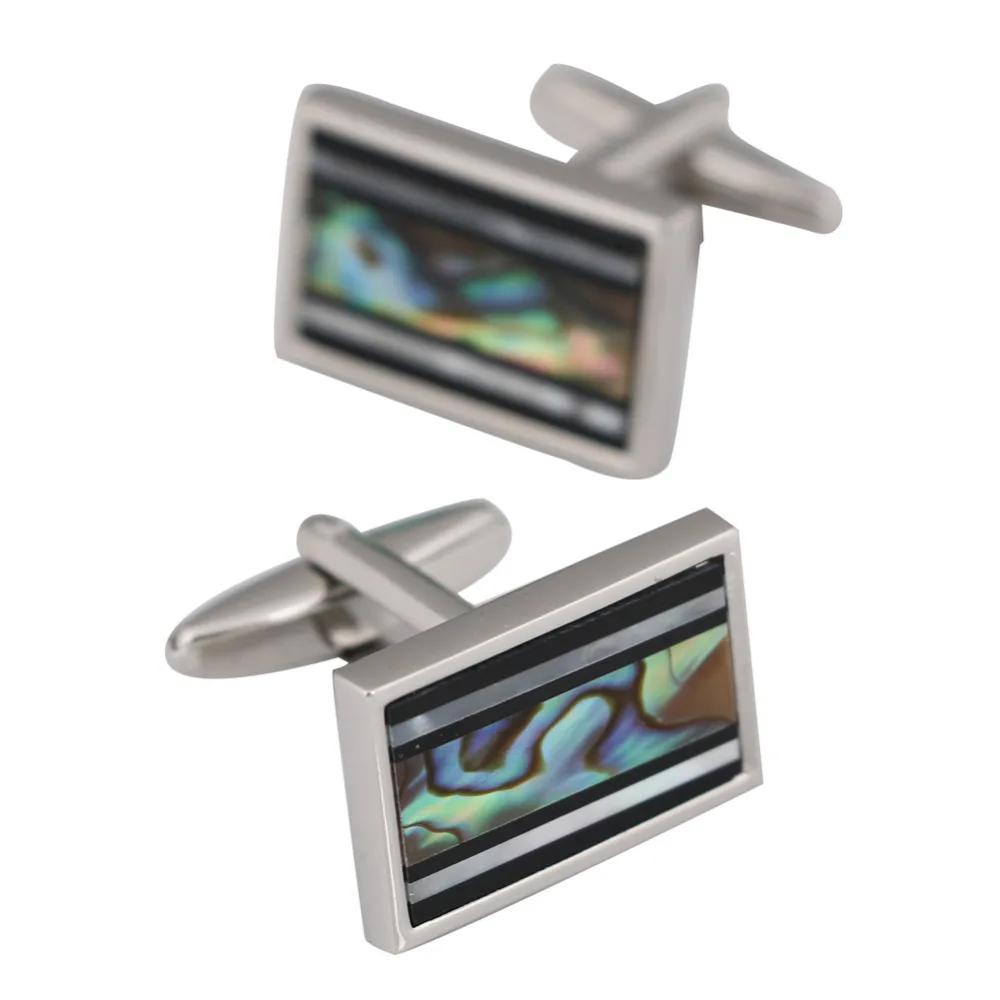 

New men's rectangular shell pearl cufflinks high quality shipping