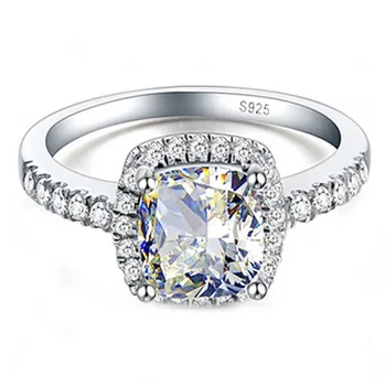 

Femme Fatale Promise Ring 925 sterling Silver 3ct cz Stone Perfect Party Wedding Band Rings For Women Men Jewelry 5 color Select