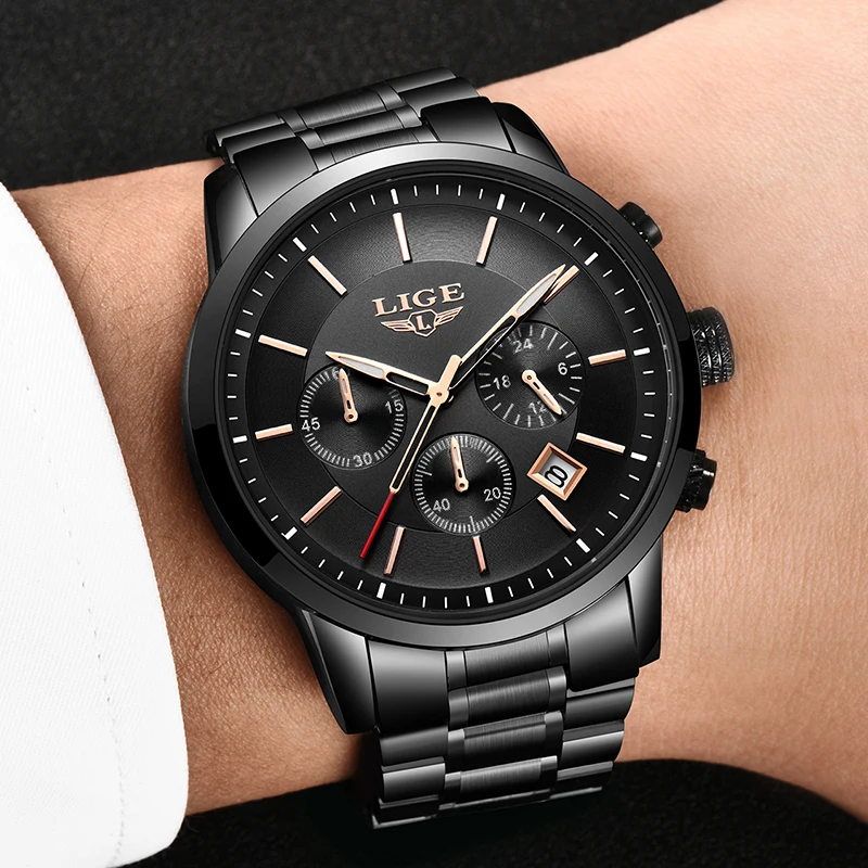 LIGE Mens Watches Top Brand Luxury Men's Sports Watch For Male Casual Waterproof Date Analog Quartz Watch Men Clock Reloj Hombre