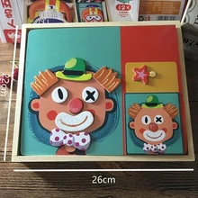 Многофункциональные Магнитные Детские головоломки доска для рисования Обучающие деревянные игрушки Пазлы для детей