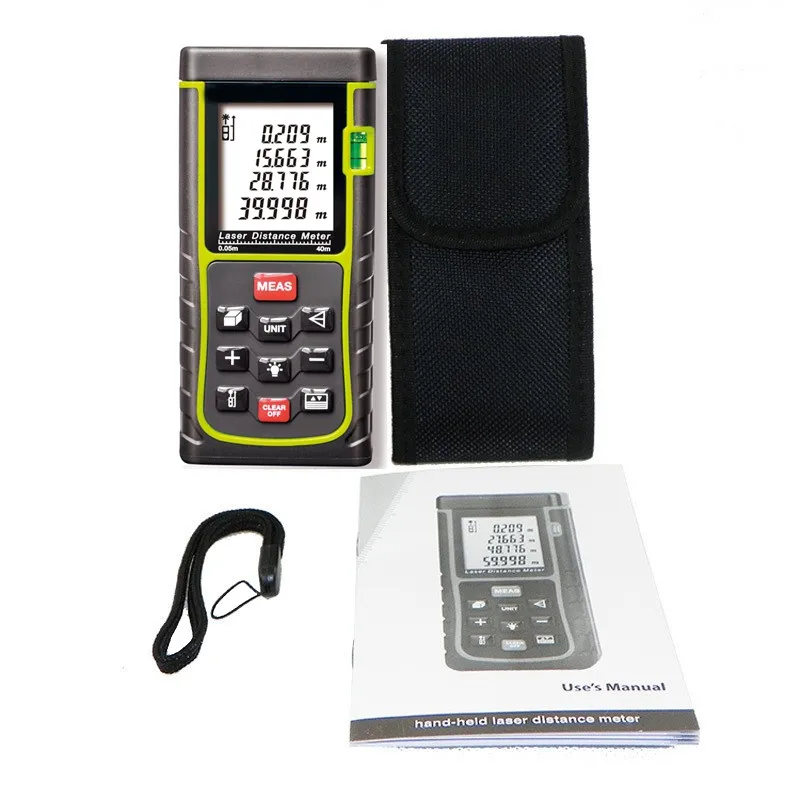 

Handheld laser distance meter measurement accuracy 2mm 40m battery-powered Area/volume/Angle laser rangefinders free shipping