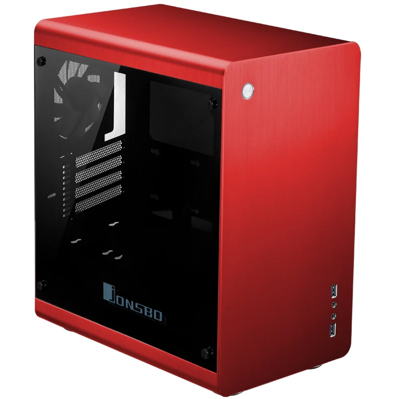 MicroATX Jonsbo RM3 Silver RED Computer case aluminum Chassis supports