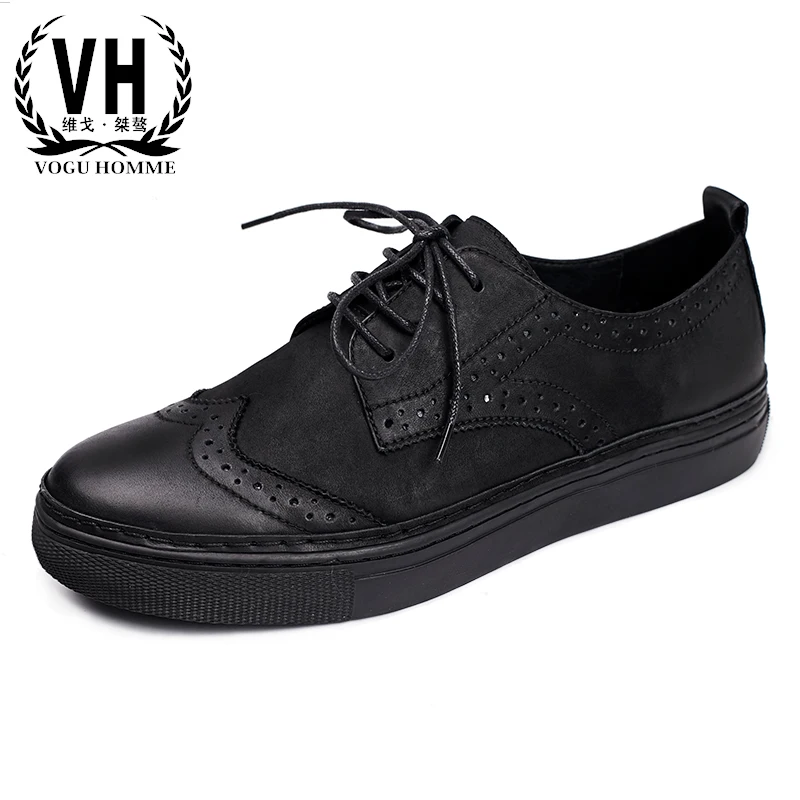 

New Bullock shoes spring 17 leather shoes old vintage British men's scrub shoes men