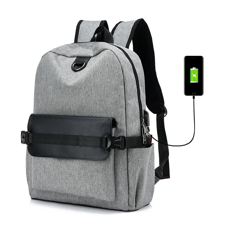 

External usb charging interface backpacks Canvas travel backpack Multi-functional backpack High school students bag