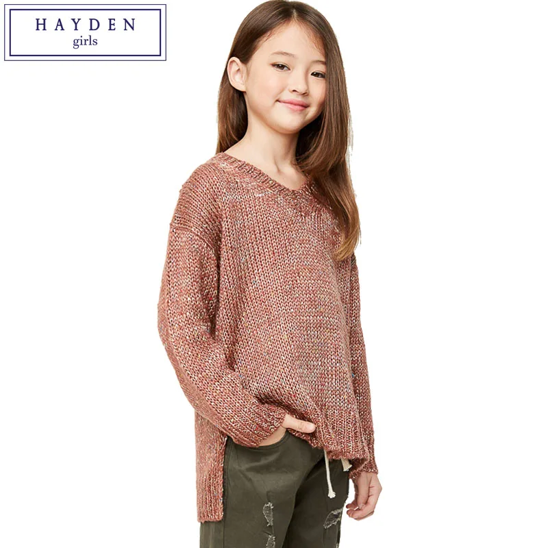 

HAYDEN Girls Pullover Sweaters Kids Brand Knitted Sweater Pullovers for 2018 Autumn Winter Children's Knitwear Teens Fall Top