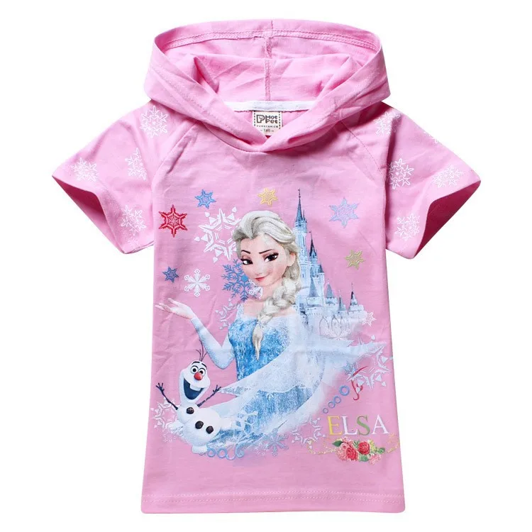 Новые топы для девочек, футболки для детей, летние топы с рисунками, футболка принцессы для девочек, 3 цвета, Детские футболки для детей 2-9 лет, розничная