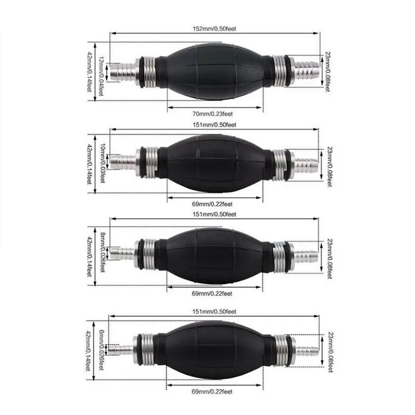 Топливный насос 6 мм 8 мм 10 мм 12 мм Резиновый алюминиевый ручной топливный насос линия ручной праймер лампы все виды топлива для автомобиля лодки морской подвесной