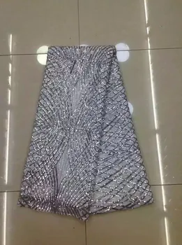 

Cheap new sequins of African high quality net lace, French golden thread gauze net eye lace fabric for the dress dress 5yMY2303