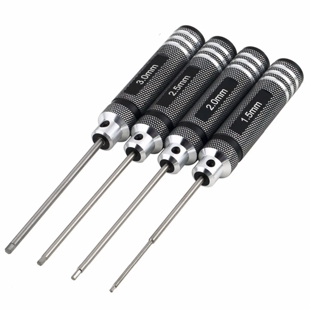 Beste 4 IN 1 Hex Schroevendraaier Set RC Tool Kit Schroevendraaier Hexagon 1.5 2.0 2.5 3.0mm Voor RC helicopter Auto Drone Repareren Craft