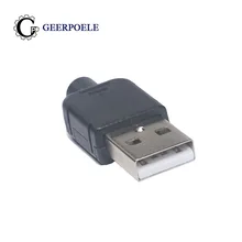 10 шт./партия штекерные 4Pin типа A защелкивающиеся треугольные разъемы Micro USB разъем пластиковый корпус Jack Tail Sockect Plug черные клеммы