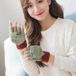 Модные зимние перчатки Новинки для женщин митенки перчатки Многофункциональный милые теплые рукавички пэчворк для женщин Laides Luva