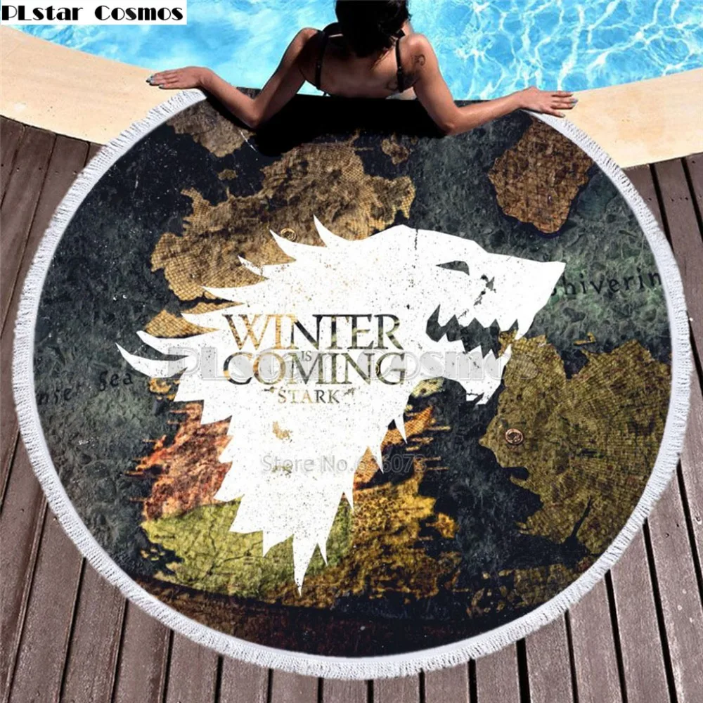 

Game of Thrones Blanket Women Bath Towel for Beach Thick Round 3d print Fabric Quick Compressed Towel new style-3