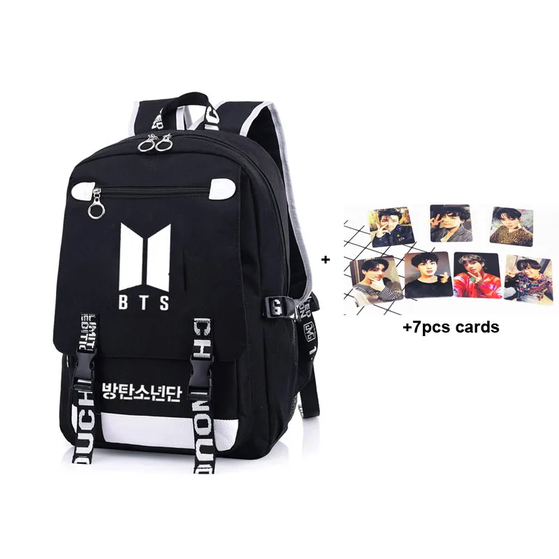 

2018 New Canvas BTS Backpack School Bag Book Bag BTS Schoolbag For Boys Girls Satchel Men Travel Mochila Rucksack
