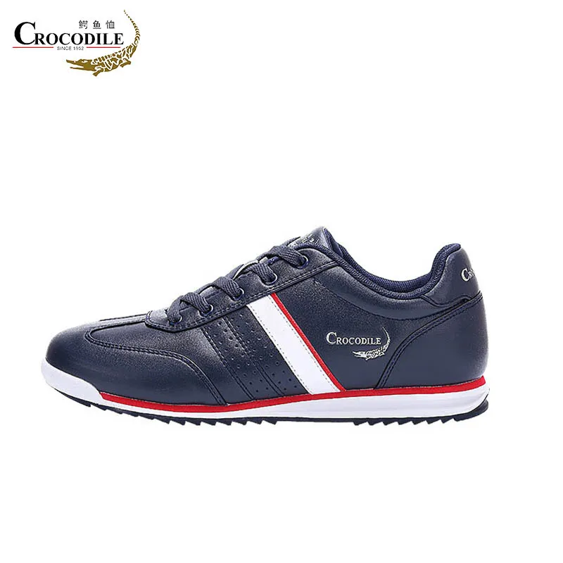 Cena Crocodile męskie buty do biegania wodoodporne sportowe obuwie skórzane męskie buty do biegania sportowe tenisówki męskie off Black White