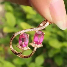 Натуральный розовый топаз Подвески стерлингового серебра 925 натуральный камень немного цветы Подвески модные Fine Jewelry подарок женщин
