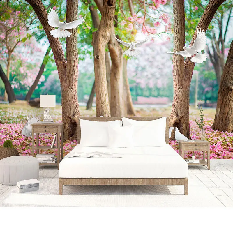 Living Room Bedroom Wall Papers 3d Romantic Nature