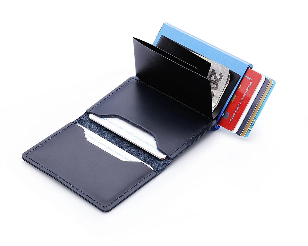 Casekey роскошный подлинный бизнес ID держатель для карт кошелек Rfid металлический алюминиевый кредитный держатель для карт Billetera Hombre
