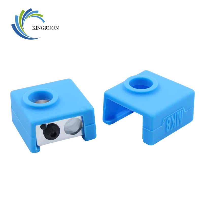 KINGROON 1 قطعة 3D طابعة MK8 واقية سيليكون جورب غطاء حالة ل سخان كتلة MK7/MK8 سيليكون الساخن النهاية جورب 3D طابعة أجزاء