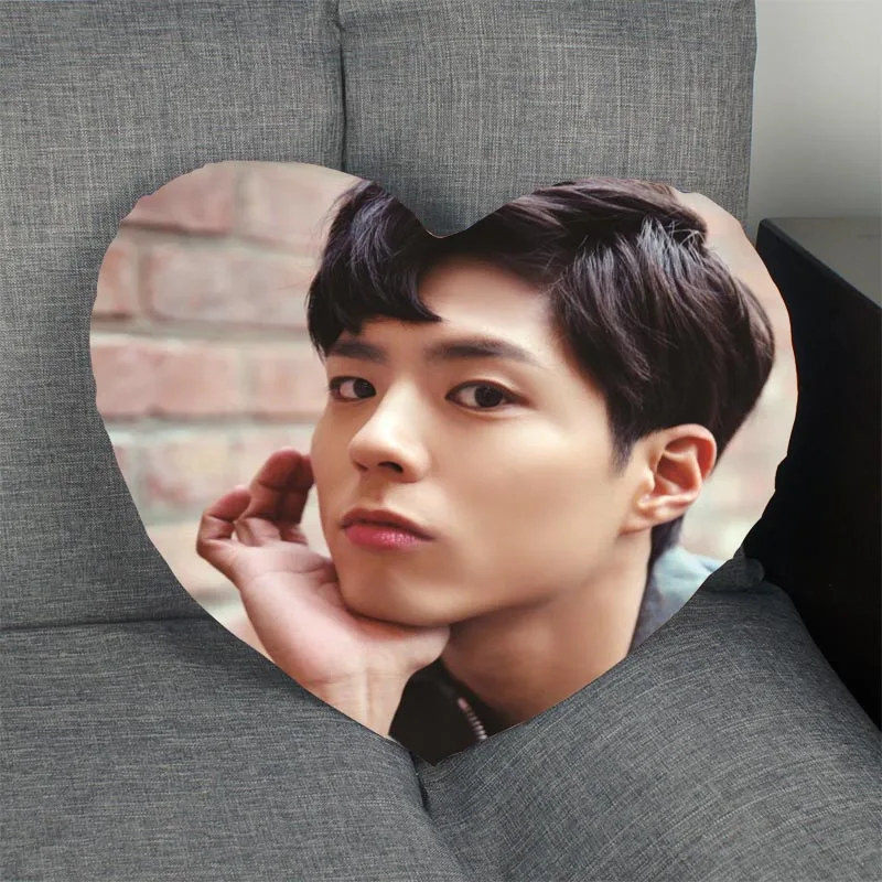

Park Bo Gum Heart Shape Pillow Cover Custom zipper Pillowcase Just Cover No Core Size 41x36cm,47x42cm