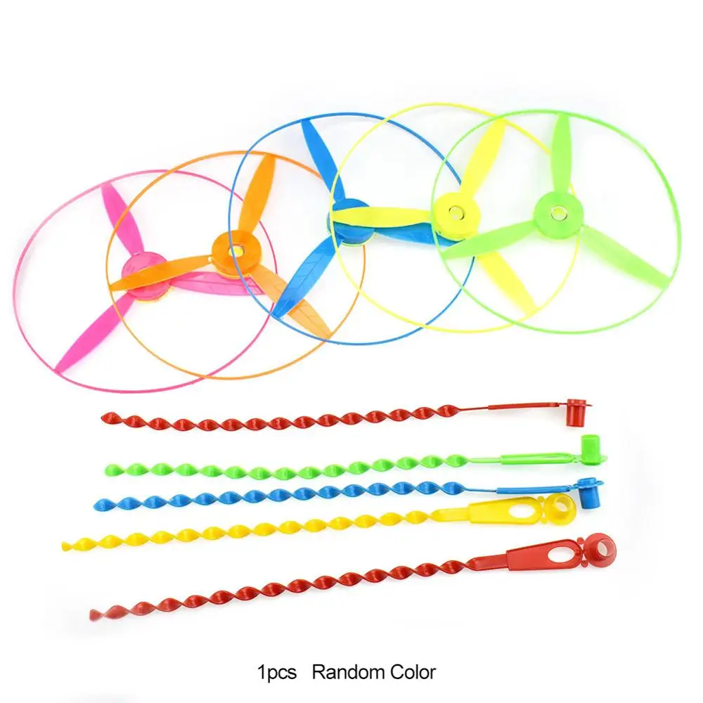 1 шт. спин для создания сказочной атмосферы на открытом воздухе летающая тарелка бамбуковая стрекоза игрушки для вертолетов с светодиодный светильник для детей обучающие игрушки для Детский подарок - Цвет: 1pc Random Color