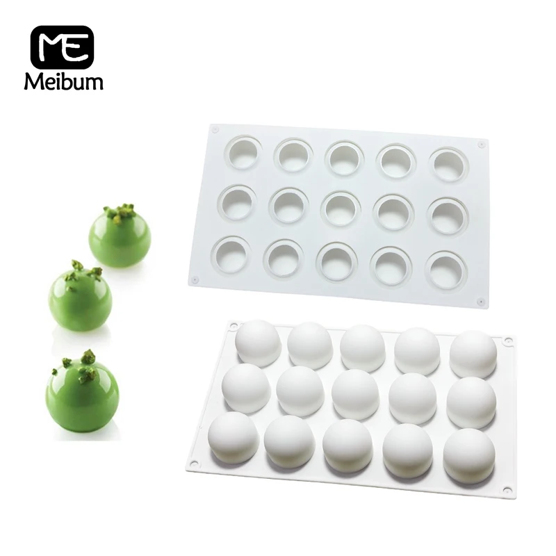 

Meibum 15 Cavity Sphere Shape Silicone Mold DIY Fondant Chocolate Cake Mould Mousse Dessert Modle Baking Pastry Decoration Tools