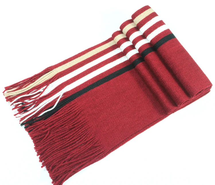 HOT Classic Men Soft Cashmere Scarf Winter Warm Fringe Striped Tassel Shawl Wrap