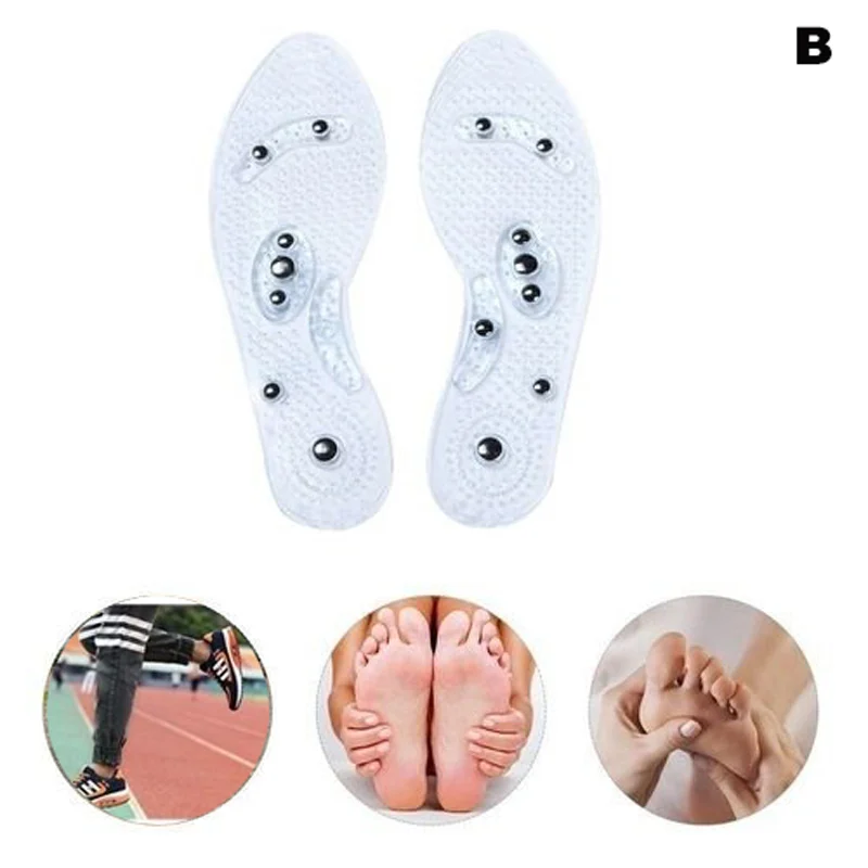 1 Pair Women Men Silicone Insole Magnetic Therapy Anti Fatigue Health Care Massage Insoles GHS99