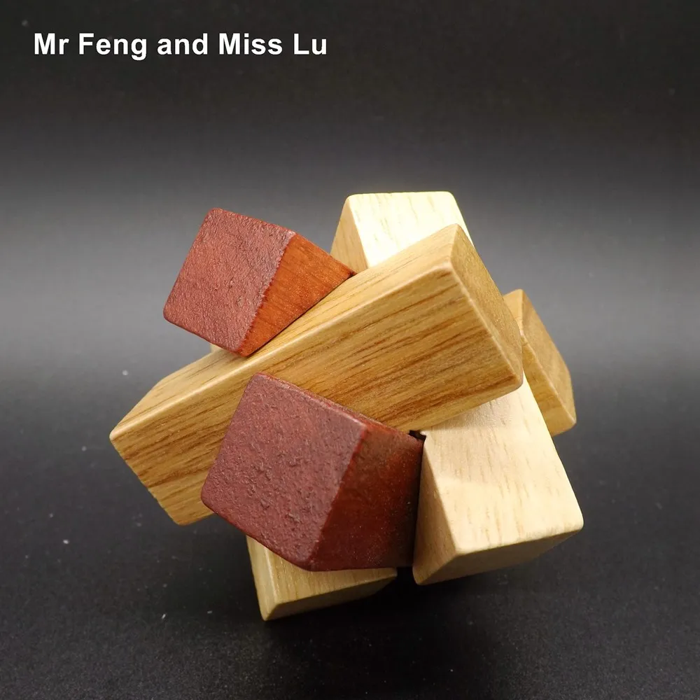 

Simple Wooden Toy Kid Interlocked Puzzle Game Brain Teaser