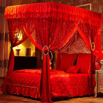 

mosquito net for summer U-shape frames stainless steel bracket bed curtain double layers valances bed canopy netting with frames