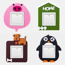 Войлочные Мультяшные наклейки обычный переключатель защитный рукав украшение для розетки набор настенных наклеек