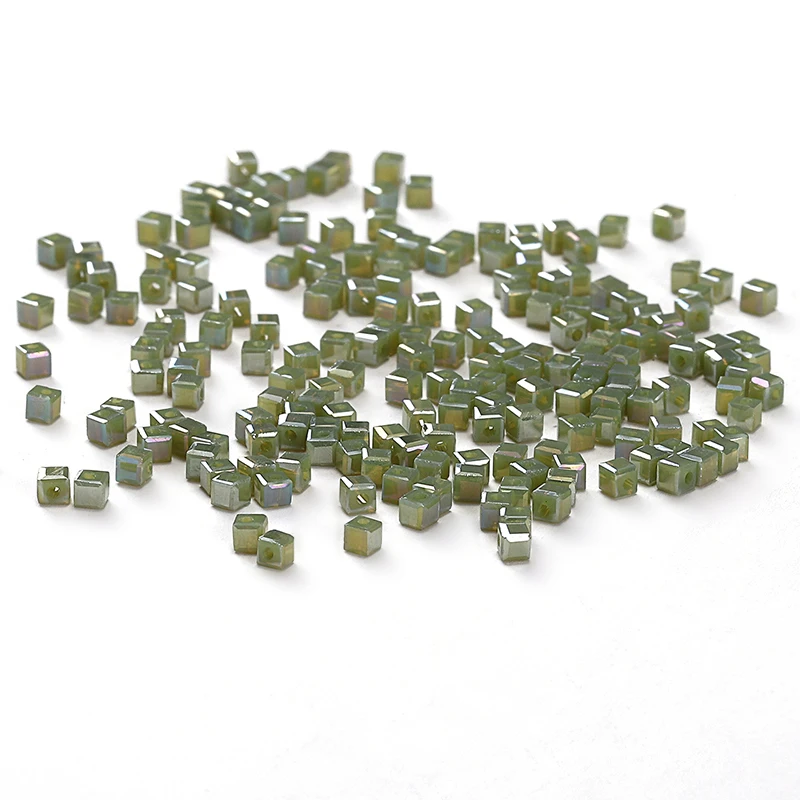 

Austria Charm Glass Square-shape Crystal Beads Ink Green AB 100pc 2mm Austria Crystal Cube Beads for Jewelry Making C-1
